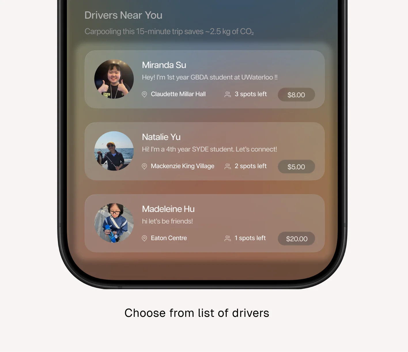 Ride booking screen 2